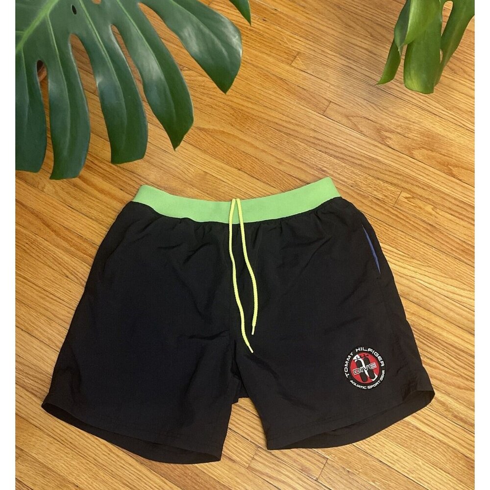 Vintage 90s Medium Tommy Hilfiger Dive Aquatic Sailing Gear Swim Trunk Shorts